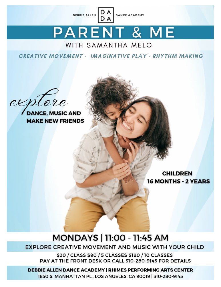 OfficialDADance's tweet photo. Join us EVERY Monday for our โParent & Meโ class! This is a wonderful opportunity to explore music and creative movement with your child.โบ๏ธ
For our full Open Class schedule visit https://t.co/JYN8Hia9zA.
#LosAngeles #laparent #lakids #lalife #thingstodoinla #lamoms https://t.co/5GQkueBFiq