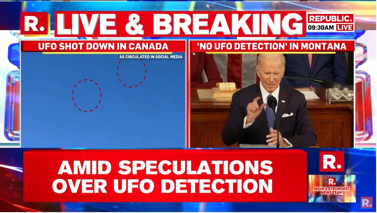 republic's tweet photo. #BREAKING | Aviation administration reopened airspace in #Montana after no UFO detection in the city: #NorthAmericanAerospaceDefenseCommand (NORAD) and #USCommand.
Tune in to watch
https://t.co/HbKDYgaNDs https://t.co/OqRg76aTmN