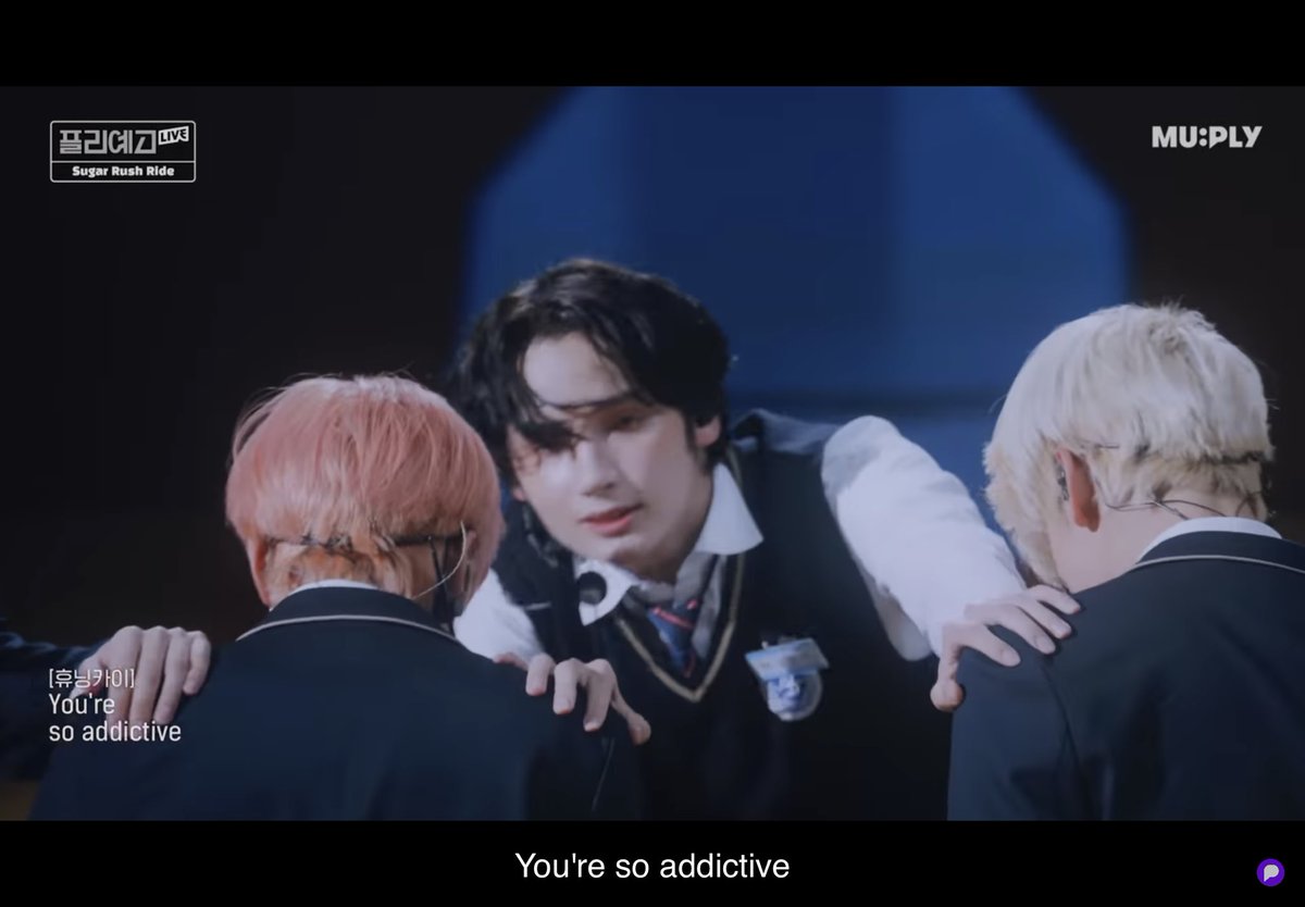 wadacart's tweet photo. @MUPLY_PLAYLIST @TXT_bighit THIS MV IS SO CINEMATIC! Never thought that sugar rush ride would be performed by txt with them in school uniforms <3 but honestly, everything about this is  A++ like the live vocals, the fits, the cinematography, EVERYTHING. Truly, TXT will always serve looks!! #플리예고LIVE_TXT https://t.co/yP4jzcvYSW