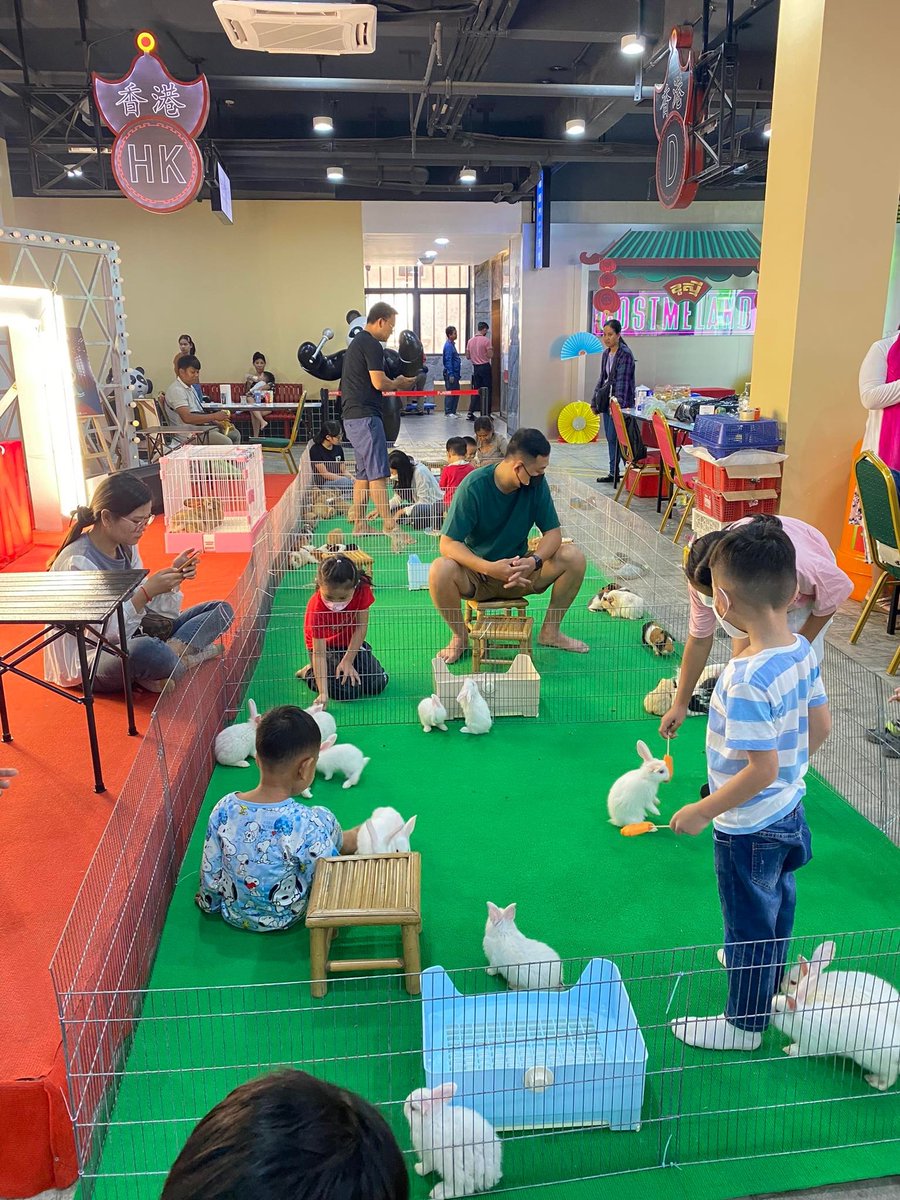Kounila's tweet photo. Can't believe my eyes when both kids and adults jump with excitement in their eyes when they see these furry friends at Fun Mall TK (Tuol Kork area).  
From 11-14 Feb, 2023. 

Google Maps: https://t.co/30tv943gh6 https://t.co/QCRucj5YTs
