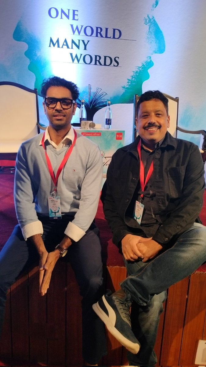 Here's the quirky #TOIWriteIndia duo <a href="/_RavinderSingh_/">Ravinder Singh</a> and <a href="/itsanandneel/">anand neelakantan ആനന്ദ് നീലകണ്ഠൻ</a> at the #TimesLitFest