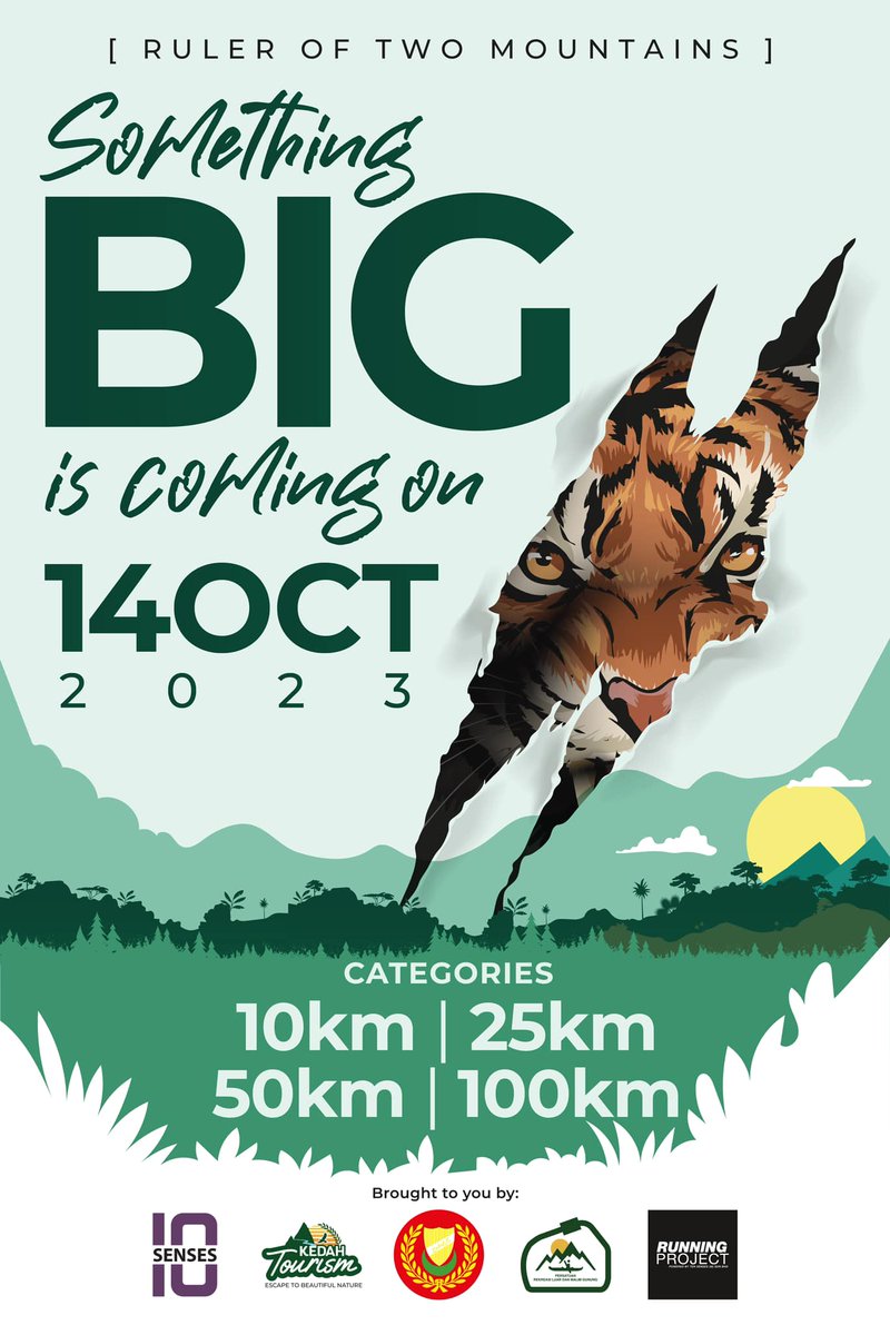 twtmarathon's tweet photo. Ok ada larian denai 10 km, 25 km, 50 km dan 100 km. Menarik ni, pangkah siap 14 Oktober 2023 The Magnificent Baling #TMB100 https://t.co/turZhCXTo0