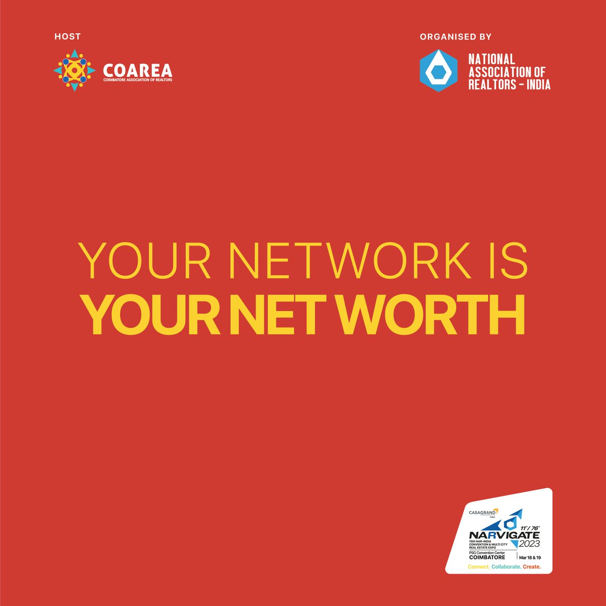 Networking is the key to building any business. The more you network, the more opportunities you create for your business.

More than 1500 delegates are expected to participate in NARVIGATE 2023. That means 1500 opportunities for you. How many are you going to network with?