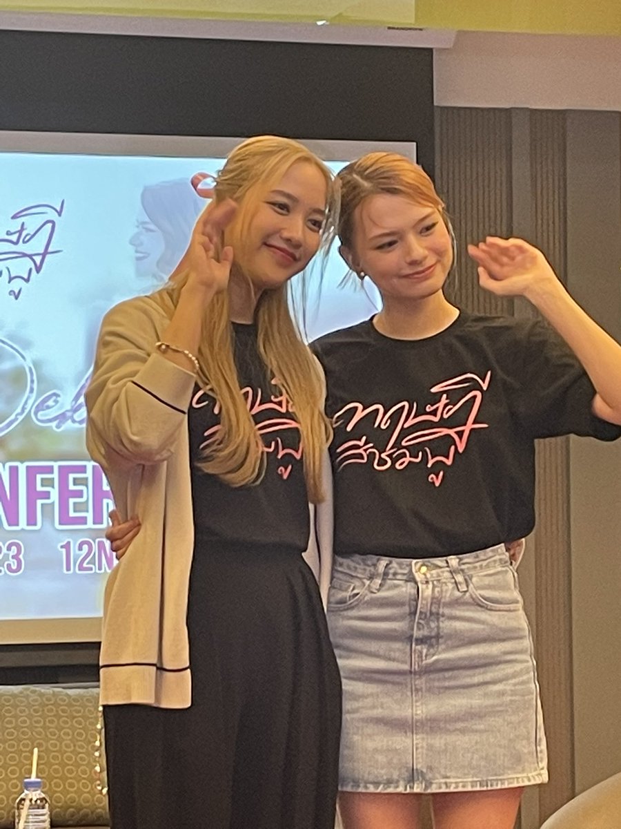 PhilippineStar's tweet photo. Thailand actors Freen Sarocha and Becky Armstrong (#FreenBecky) of the Girls Love series GAP during a presscon today. #TheDebutanteMNL | @charmiepagulong https://t.co/tG6lAmVWBS