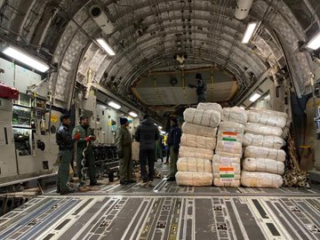 Turkey | Seventh flight from India delivered relief materials and medical equipm… Turkey | Seventh flight from India delivered relief materials and medical equipm…