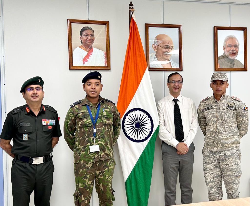 Capacity Building cooperation continues apace - Lance Corporal Nolin and Second Lt Jean-Paul Suzette from SDF visiting India for training under the ITEC programme. Wishing them All the Best.