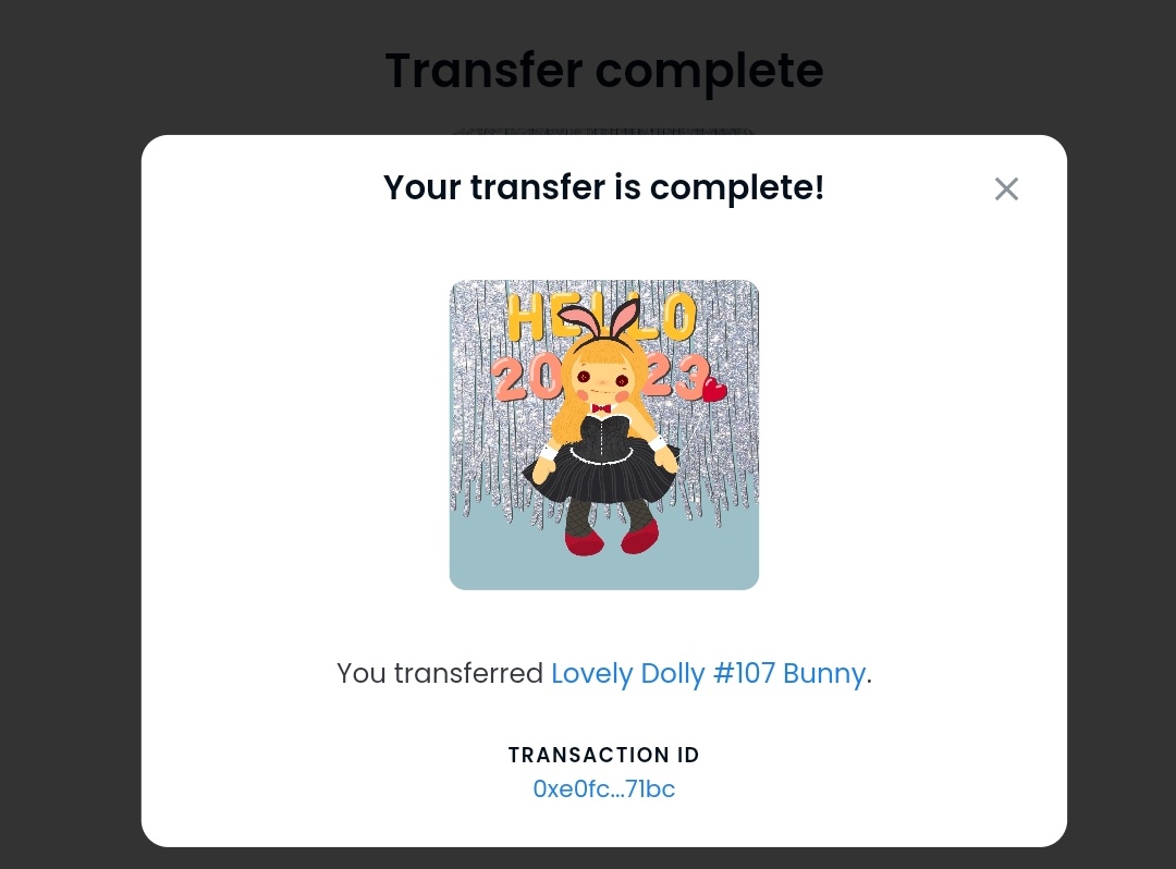 2023 바니돌리는 <a href="/Gonist/">두나나</a> 님께 전달드렸습니다 축하드립니다🥳

참여해주신 분들 감사드리고 모두모두 소원이루어지시길 바랄게요!!

여러분~ 돌리들을 사랑해주셔서 감사해요🥰
opensea.io/collection/lov…
#NFTGiveaway #nft #nfts #nftcollectors #nftart