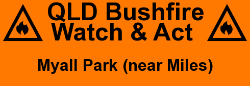 EWNAlerts's tweet photo. QLD Bushfire Watch & Act for Myall Park (near Miles). #bushfire #fire #ausfires #ewnalerts #wildfire #QLD #qldfires https://t.co/2QoKqfo5My https://t.co/nP3rGfxNIc
