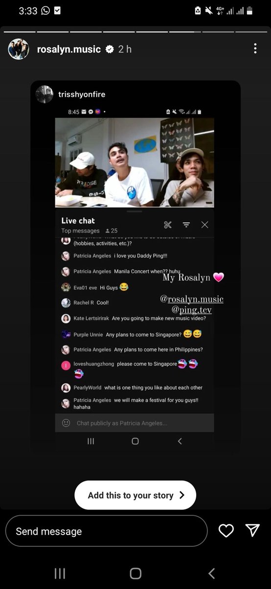 trisshyonfire's tweet photo. Buti pa Rosalyn ina IG story ako. Ping and Nodt. Keep up tayo ano. Hehehe. Emz
#RosalynYellowLine https://t.co/iLaoRHGx1S
