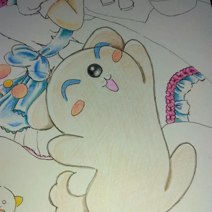 バレンタインイラスト1 制作中みんちゃの部分です。ラストまでもう一息です 