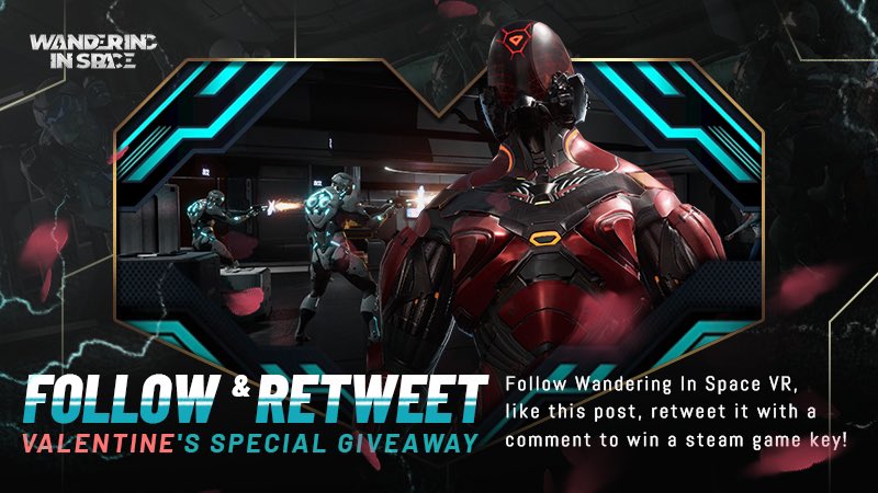 WanderingInSpa1's tweet photo. 🥳 To celebrate the upcoming multiplayer PvE, we are giving out 4️⃣ Steam keys 🔑 

✌️It is pretty simple: 
1. Follow @WanderingInSpa1 
2. Like this tweet
3. Retweet this post 

4 Winners will be announced on Feb 15th! Valentines coming, could be a nice gift 🎁 #VR #IndieGameDev https://t.co/Qj4UdgvkVm