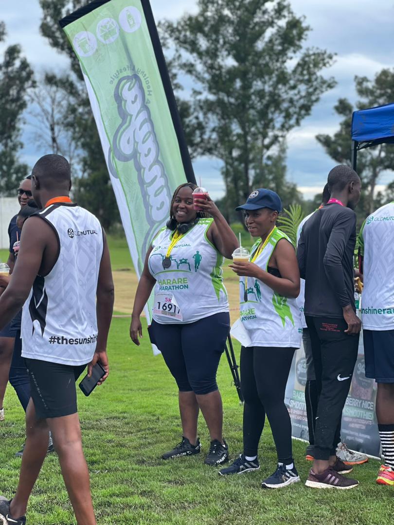 Earlier this morning at the <a href="/OldMutualZW/">Old Mutual Zimbabwe</a> Marathon at Old Georgians Sports Club 😊🏃🏿‍♀️🏃🏿‍♂️. If you snapped a shot at our stand, please tag us in those lovely images 💚
#ItWillEndInHealth 
#RunnersTrustYanaya