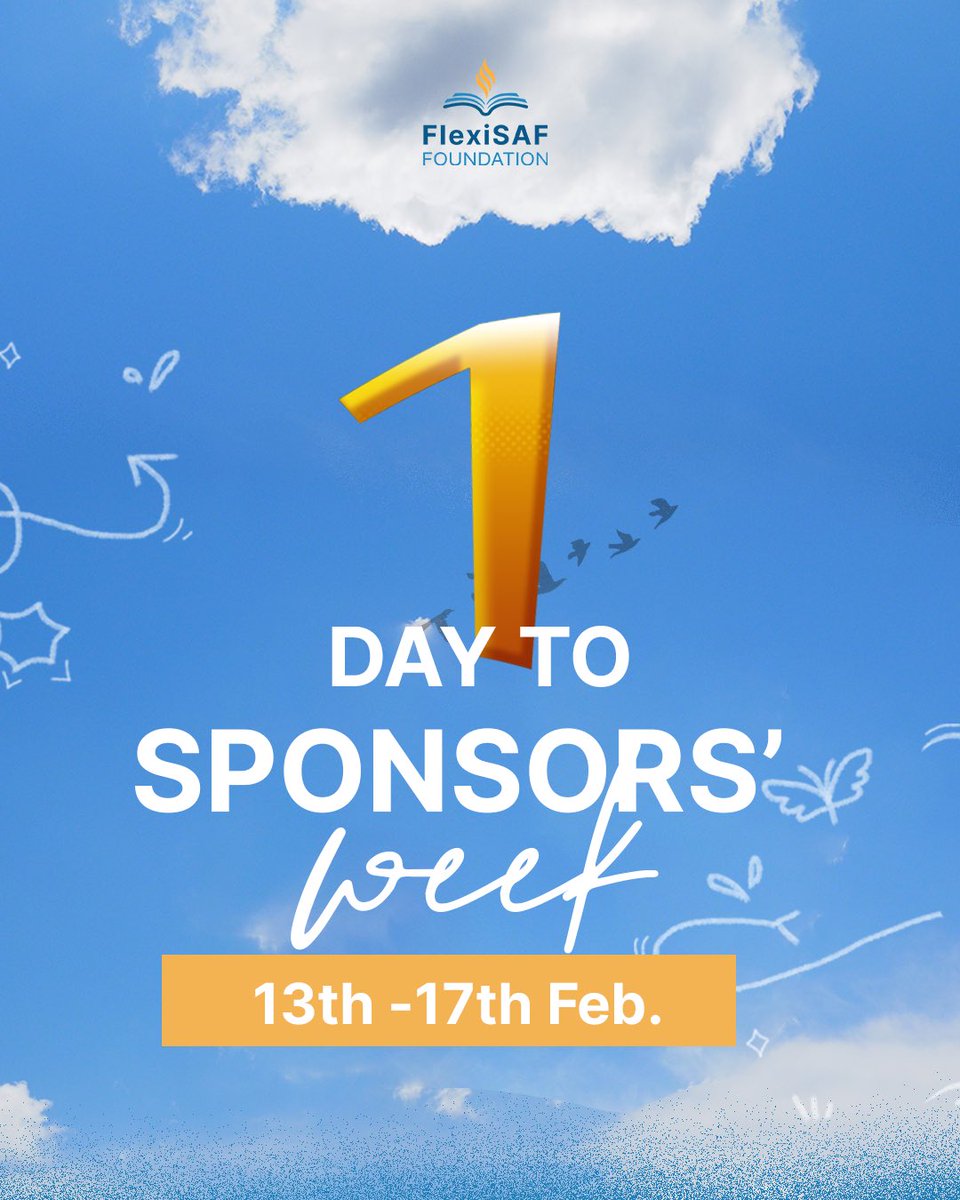 Flexisaf_fdn's tweet photo. The Sponsors’ Week officially starts tomorrow!! Sponsors are going to have a great experience meeting their beneficiary(ies) live🥳
Join us to give more underprivileged children a chance to shine by sponsoring a child’s education. Send a dm to sign up!
#SponsorsWeek #Education https://t.co/ERkZOk3oBi