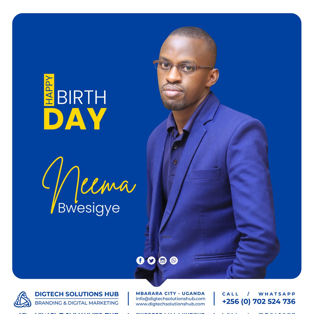 Digtech1's tweet photo. Happy birthday boss, the team at Digtech celebrates with you.
#DigtechSolutionsHub #branding #DigitalMarketing #mbarara https://t.co/mMOhxSxbkJ