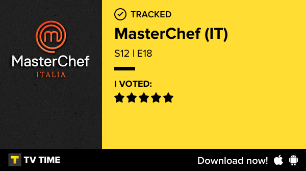 amphetamines_'s tweet photo. I've just watched episode S12 | E18 of MasterChef (IT)! https://t.co/iHwvHVxoc8 #tvtime https://t.co/g5BmQpyq1H