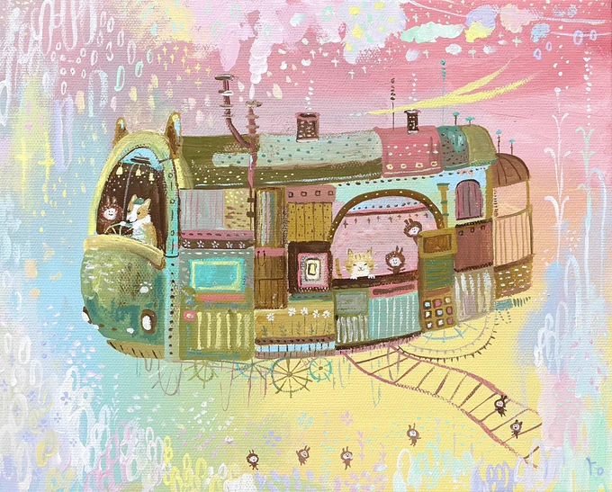全体の様子દ ᵕ̈ ૩⁾⁾ #ペット似顔絵オーダー #オリジナル作品 #絵画のある暮らし 