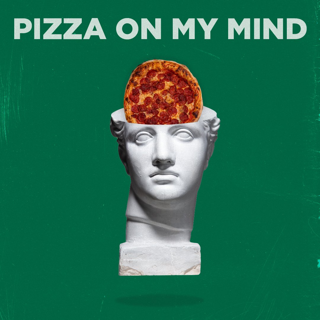🍕 ما أقدر أوقف تفكير بالبيتزا 
I can’t stop thinking about pizza 🍕