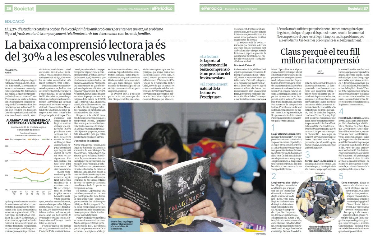 equitatorg's tweet photo. 🏡 L’escola no és suficient perquè els nens i nenes entenguin el que llegeixen, el paper dels pares i mares és fonamental.

📰 Claus perquè el teu fill millori la comprensió lectora. @lecxit @MartalopezMarta 

📲 https://t.co/eWWKVGCVmG https://t.co/PFQexRro2C