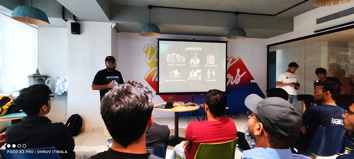 DhruvItwala's tweet image. Hello folks , So just want to share this amazing experience of attending web3 meetup, the introduction session by  @0xharsh1001,the blockchain career opportunities by @0xrahulk And about hackathons and their events by @vrajdesai78 was fun
Thanks to #proofofcommunity @shardeum