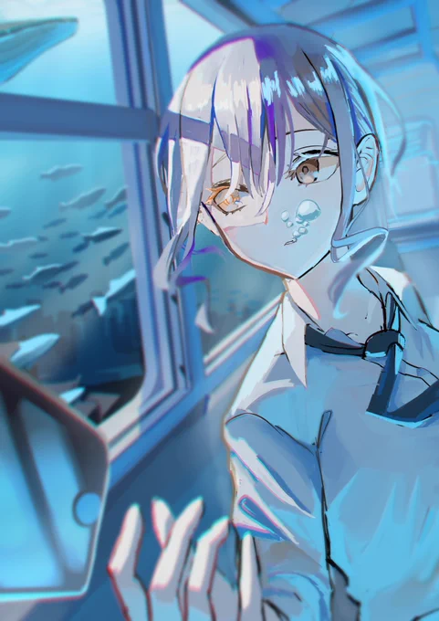 海中列車#イラスト  #illust 