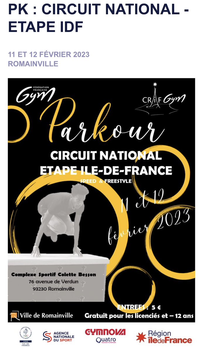 thierryvildary's tweet photo. Gym. Parkour en grève. Les meilleurs athlètes Parkour boudent l’étape de @93Romainville Notation typée gym, manque de moyens, absence de dialogue avec @ffgymnastique Seulement une petite centaine d’engagés aucun du top - Étonnant non ? @AOC1978 @Agencedusport @Olympics @Paris2024 https://t.co/Hwn3fN5SoO