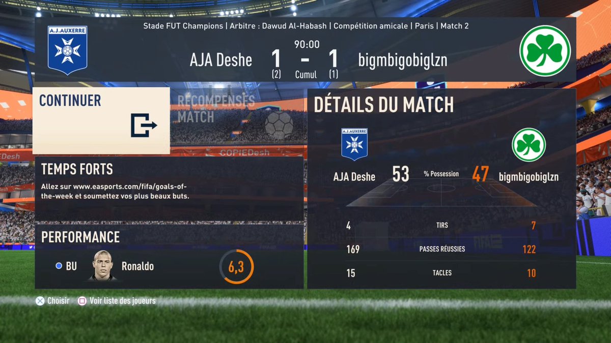 Défaite vs <a href="/deshe74/">Lucas</a> à la 90' 

4-3 éliminé pas de bracket final ❌