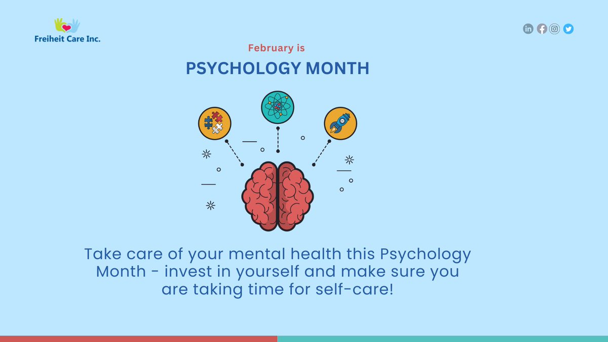 Take care of your mental health this Psychology Month.  Invest in yourself and make sure you are taking time for self-care.
.
.
.
.
#Caregiver #caregiver #caregiversupport #seniors #alzheimers #seniorliving #seniorcare #homehealthcare #psychology #psychologist