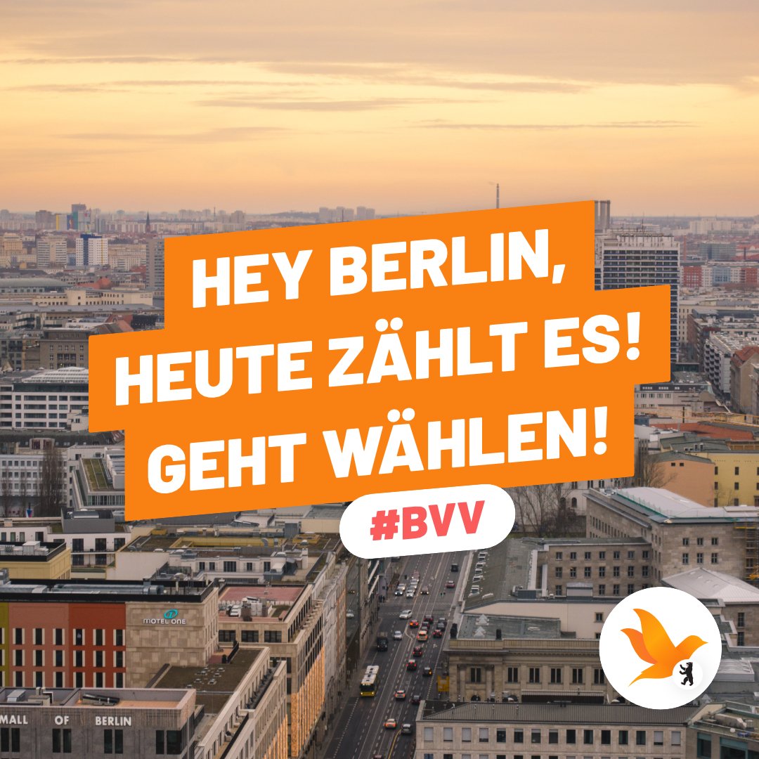 ld_bln's tweet photo. Hey #Berlin, heute zählt deine Stimme. Wenn du endlich eine radikal vernünftige, neue Partei willst, die die Probleme der Stadt angeht, wähle für die #BVV Tempelhof-Schöneberg Liste 33 - LD. 🧡

#BerlinWahl #BerlinWahl2023​ #Wahllokale https://t.co/jNp9mpprWQ