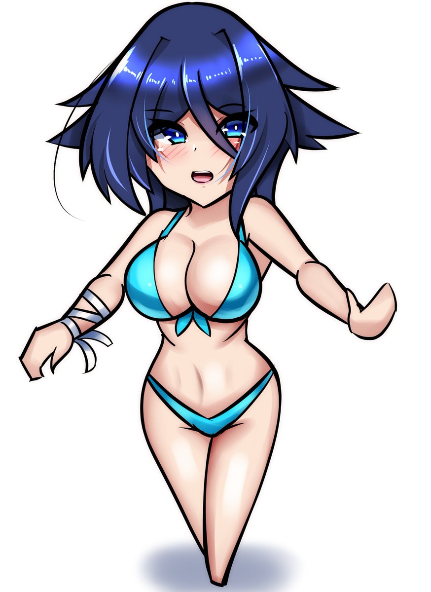 デフォルメ水着師弟。 