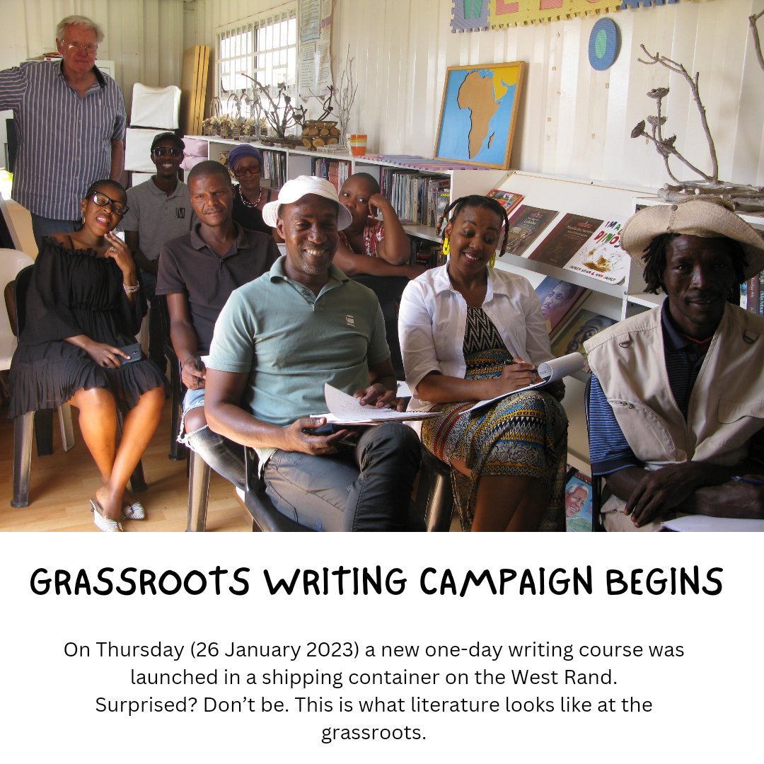 9 writers assembled @ the Mohlakeng Container Library to participate in the inaugural pilot of GRASSROOTS WRITING, THE BASICS. 

#writer #writing #writers #writerslift #southafrica #writersoftiktok #writersofinstagram #writerscommunity #writersoftwitter