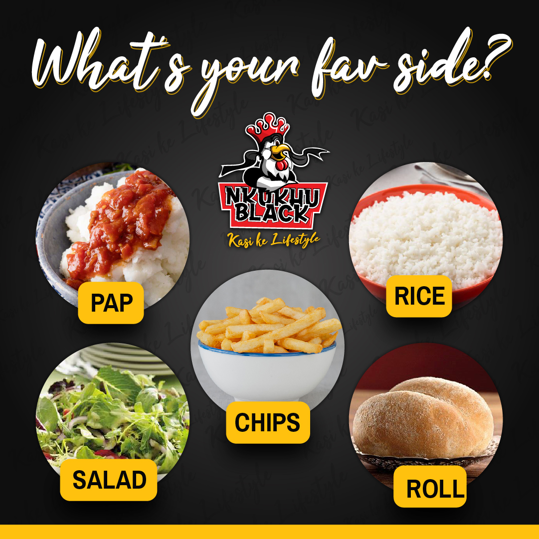 We know the choice is hard.😉 What's your favourite side? #NkukhuBlack #hungry