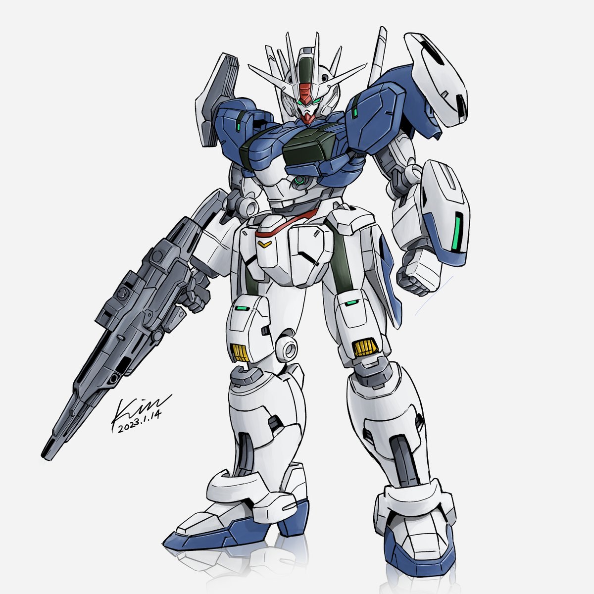 「#無言で立ち絵を貼るとフォロワーが増えるらしい ガンダム・エアリアル(もっと改修」|コバキンCG（kobakinCG）のイラスト