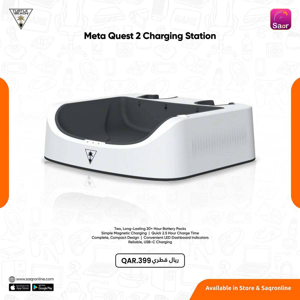 saqrstore's tweet image. Turtle Beach Fuel VR Charger for Meta Quest 2 #turtle #turtlebeach #turtlebeaches #meta #metaquest2 #display #gamingaccessories #vr #vraccessories #saqr #saqrontop #saqrstore #saqrstores #saqronline #saqronlineorder
Buy now: saqronline.com/turtle-beach-f…