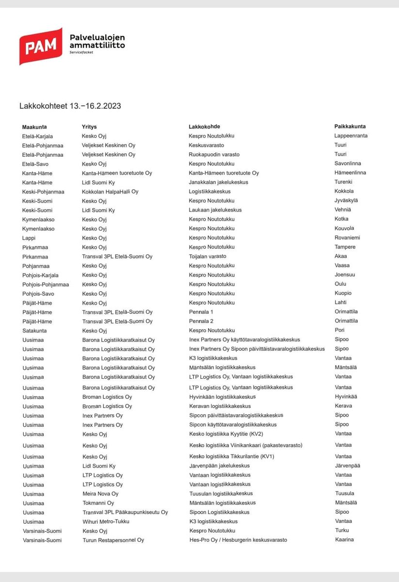 PAMos069's tweet photo. Huomenna alkaa isojen keskusvarastojen lakot, mikäli sitä ennen ei päästä ratkaisuun. Kaikki on valmiina ja kaupan porukka odottaa loppuviikon vuoroaan. 
Me todellakin taistellaan paremmista palkoista. Pois palkkatyököyhyys!
#Palkkaliitto
@pamliitto 
@duunarit https://t.co/f6BnTSWLi4