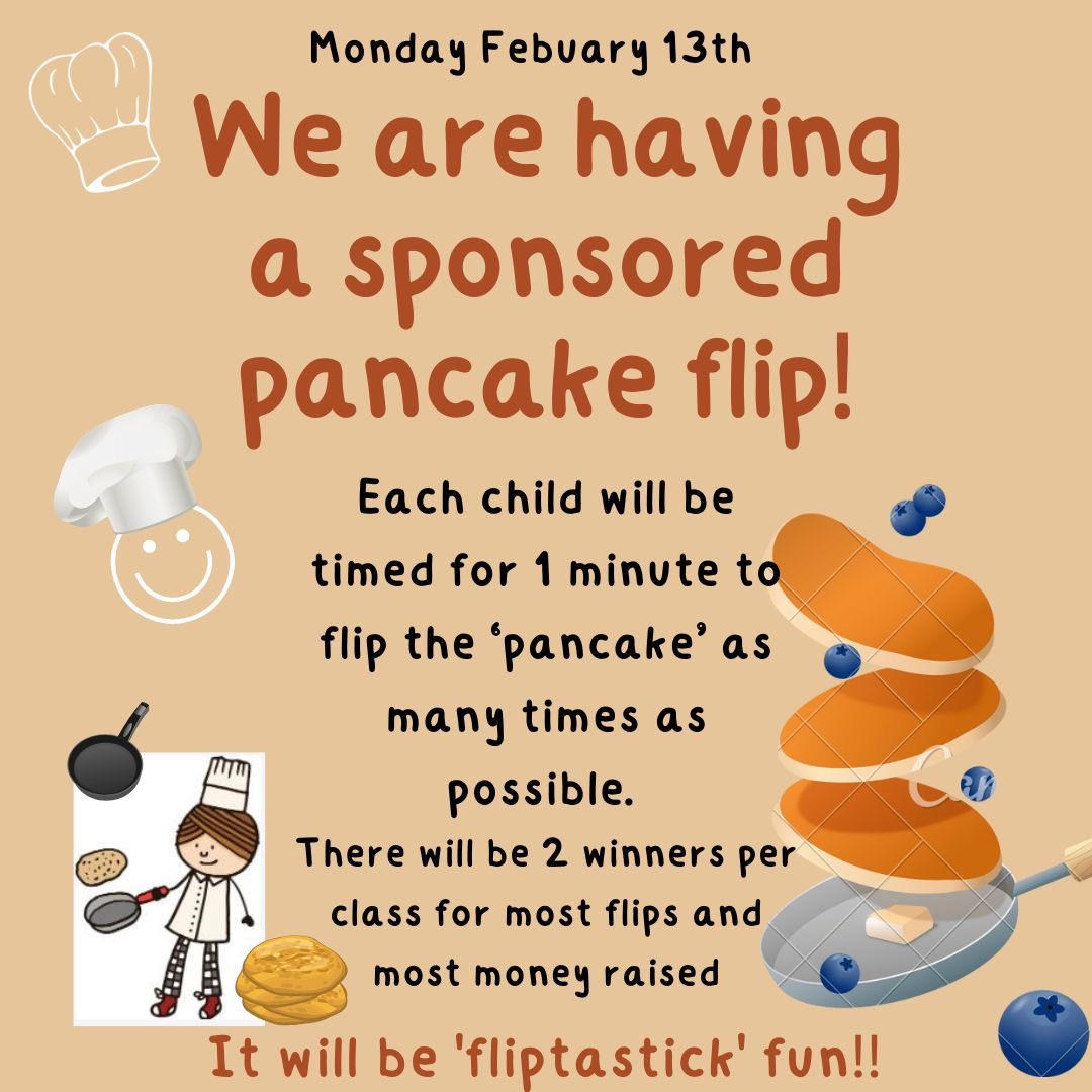 LostockPta's tweet photo. IT'S ALMOST FLIPPING TIME...👩‍🍳😃

OUR FLIPTASTICK SPONSORED PANCAKE FLIPPING EVENT IS TOMORROW, MONDAY 13TH FEBRUARY!!

We can't wait!  👩‍🍳🥞🏅 

https://t.co/YuBDYC29x6 https://t.co/FA8xkImCNq