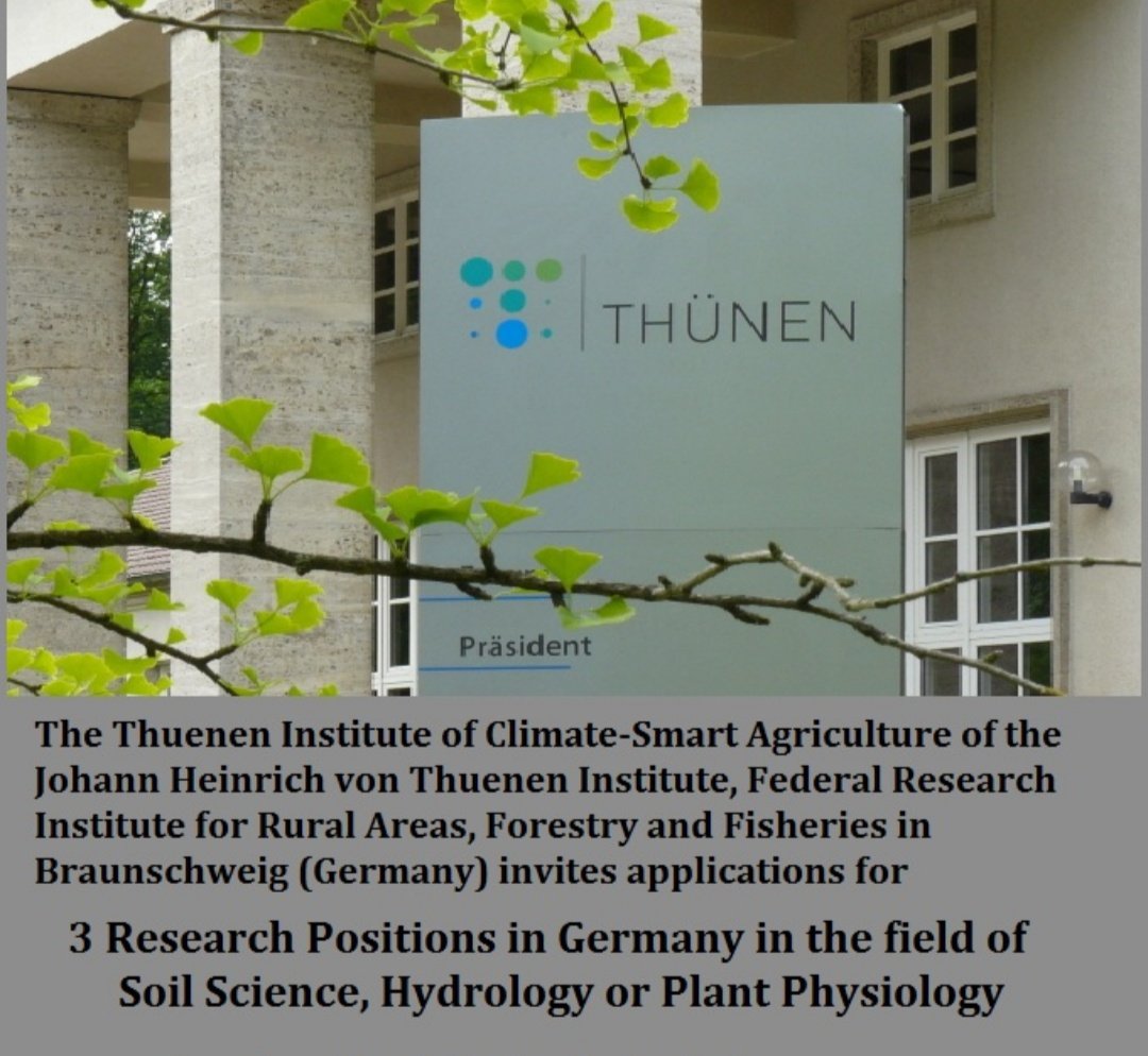 Multiple Research Positions in Germany 🇩🇪 in the field of Soil Science, Hydrology or Plant Physiology. 

Required Qualifications:

• University degree (Univ.-Diplom or M.Sc.) in the field of environmental sciences, Geography, geoecology, meteorology or
