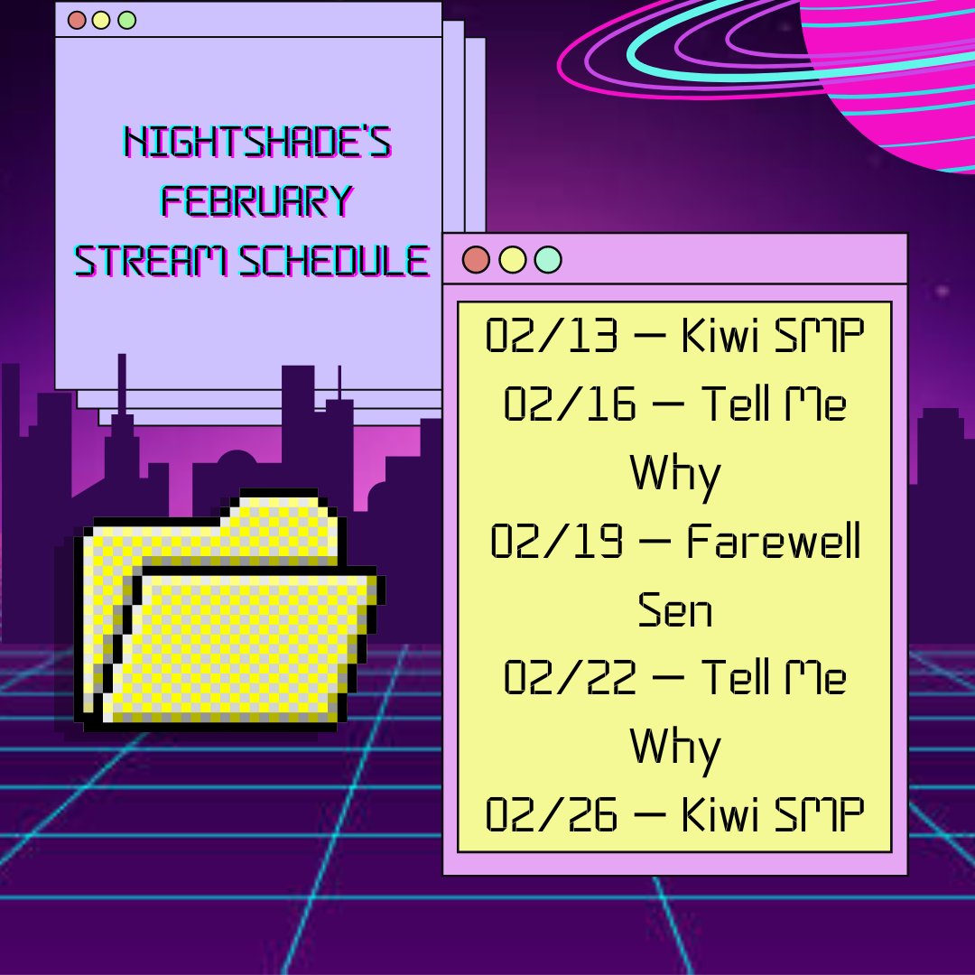 NightshadeStar_'s tweet photo. My stream schedule for the rest of this month! I forgot I got Tell Me Why for free!
#youtube #streaming #YouTubestreaming #TellMeWhyGame #tellmewhy #Minecraft #FarewellSenGame #FarewellSen https://t.co/nEVOTvrGFd