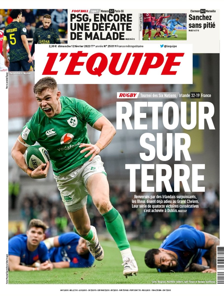 From @lequipe 
Return to Earth!
@IrishRugby
@vincentguerend
#IREvFRA 
#IreFra 
#6Nations
#SixNations