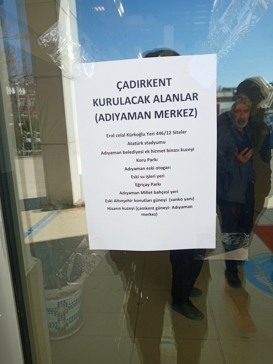 Adıyaman çadırkent kurulacak alanlar