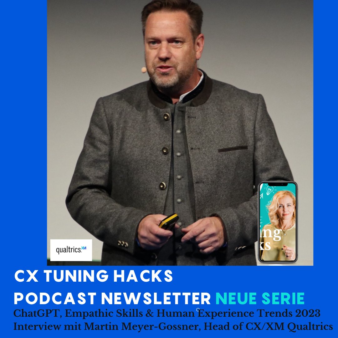AmelungPartners's tweet photo. ChatGPT, NPS, CSAT and what else? "Customer Experience needs hearts" More about #trens2023 #empathicexperience #customerexperience @Qualtrics  Podcast Interview with @martinmeyergossnner head of XM  🎙CX  TUNING HACKS  
Newsletter https://t.co/63hmS9IXuk https://t.co/Zd92CsWaAz