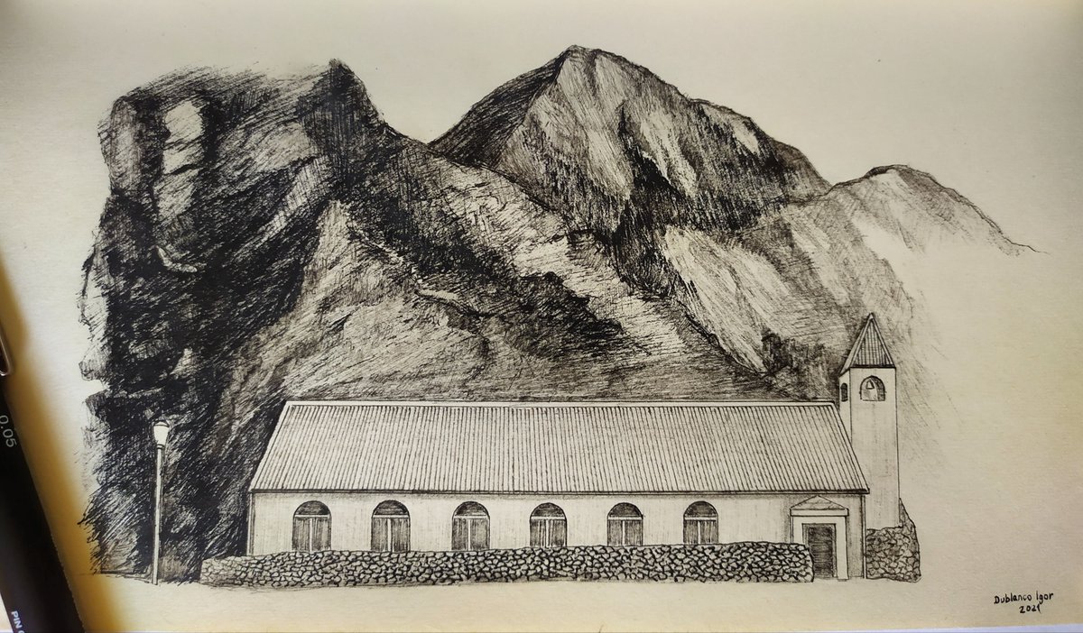 St. Joseph Church is a Roman Catholic church in the town of Edinburgh of the Seven Seas. Humble life & nature in the most remotest island in the World; Tristan da Cunha in one my #drawing #TristandaCunha #UKOverseasTerritories #Dublenco #Africa🇹🇦 📷 @DublencoIgor