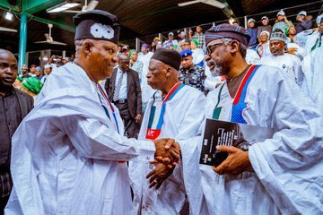 .@OfficialAPCNg Presidential Candidate, Sen. @officialABAT, his running mate, Sen. @KashimSM, and other Party stalwarts at the Federal Capital Territory APC Presidential Campaign Rally which was held at the Eagle Square, Abuja.

#TinubuInAbuja
#RenewedHope2023