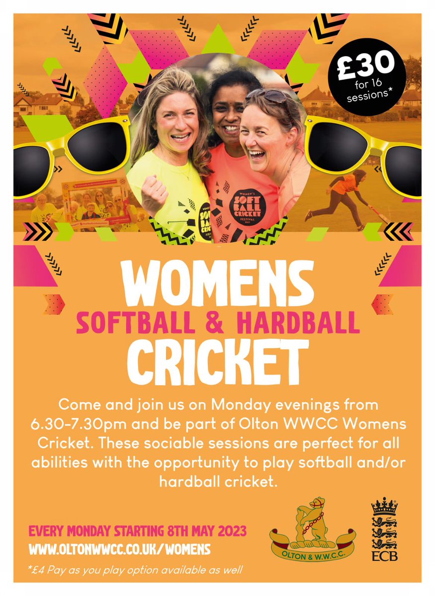 We are delighted to announce the launch of our Women’s cricket sessions this summer on Monday evenings, starting 8th May 

#olton #WomensCricket #clubcricket #warwickshirecricket #warcl #cricket