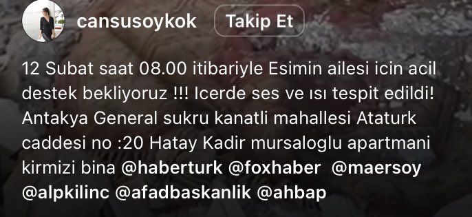 ACİL-SES VE ISI VAR,EKİP LAZİM!ANTAKYA!🆘 TEYİTLİ! 
Mustafa Dogruyol 0532 392 9169 
@halktvcomtr @FOXhaber @DepremBabalaTv @BabalaTv @PincTivi @haluklevent @OguzhanUgur @ProfDemirtas @sgokbakar @AFADBaskanlik @AFADHatay @DepremDairesi @AKUT_Dernegi @ahbap @tele1comtr @hilalnesin