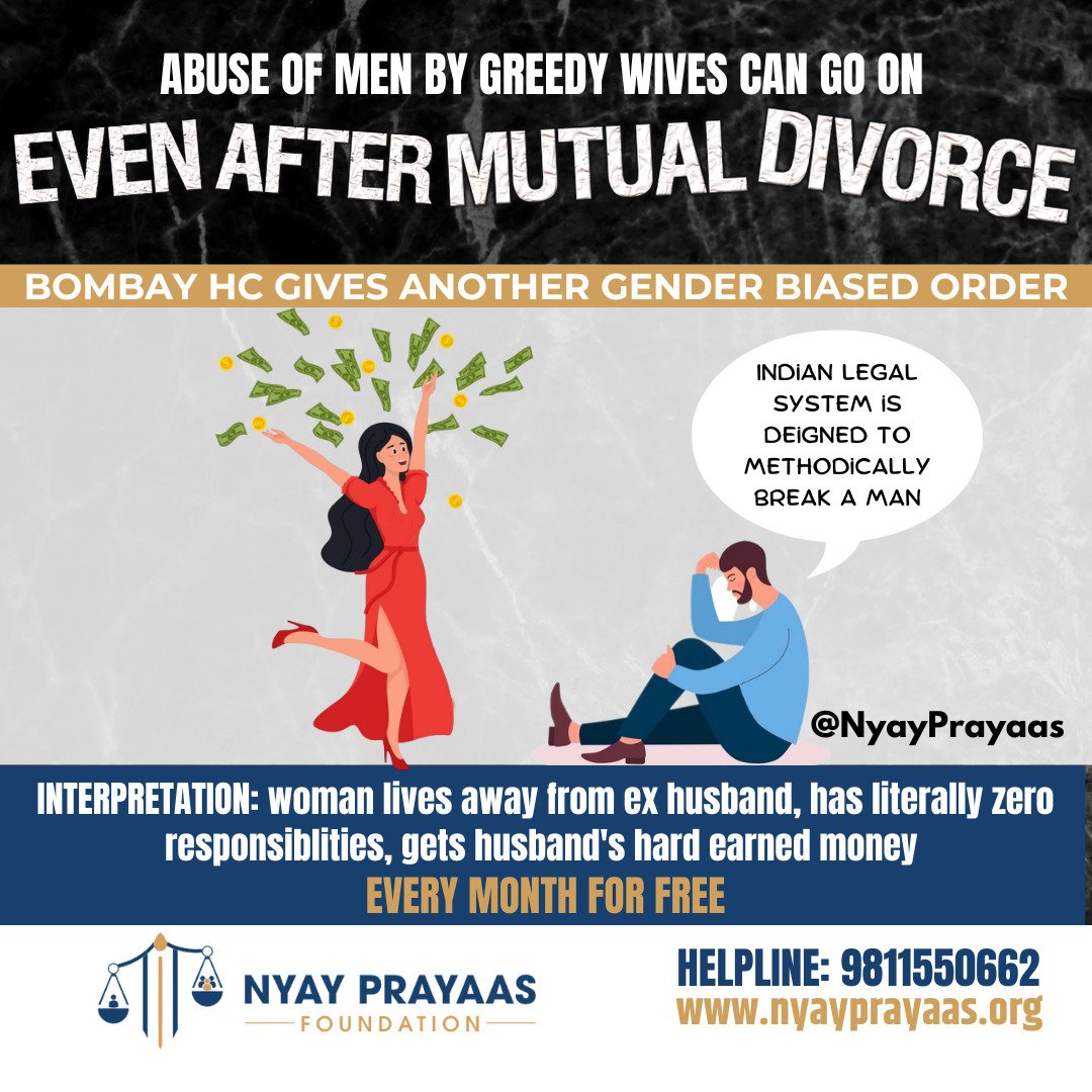 NyayPrayaas's tweet photo. "Independent, Empowered, capable &amp; Responsibility : 
These are useless words for wives" 
The legislature &amp; judiciary accept these statements. 
#Marriage is only the punishment for Men. 
#GenderBiasedLaws created to kill the man by #feminist. https://t.co/nJBGCW2vg2