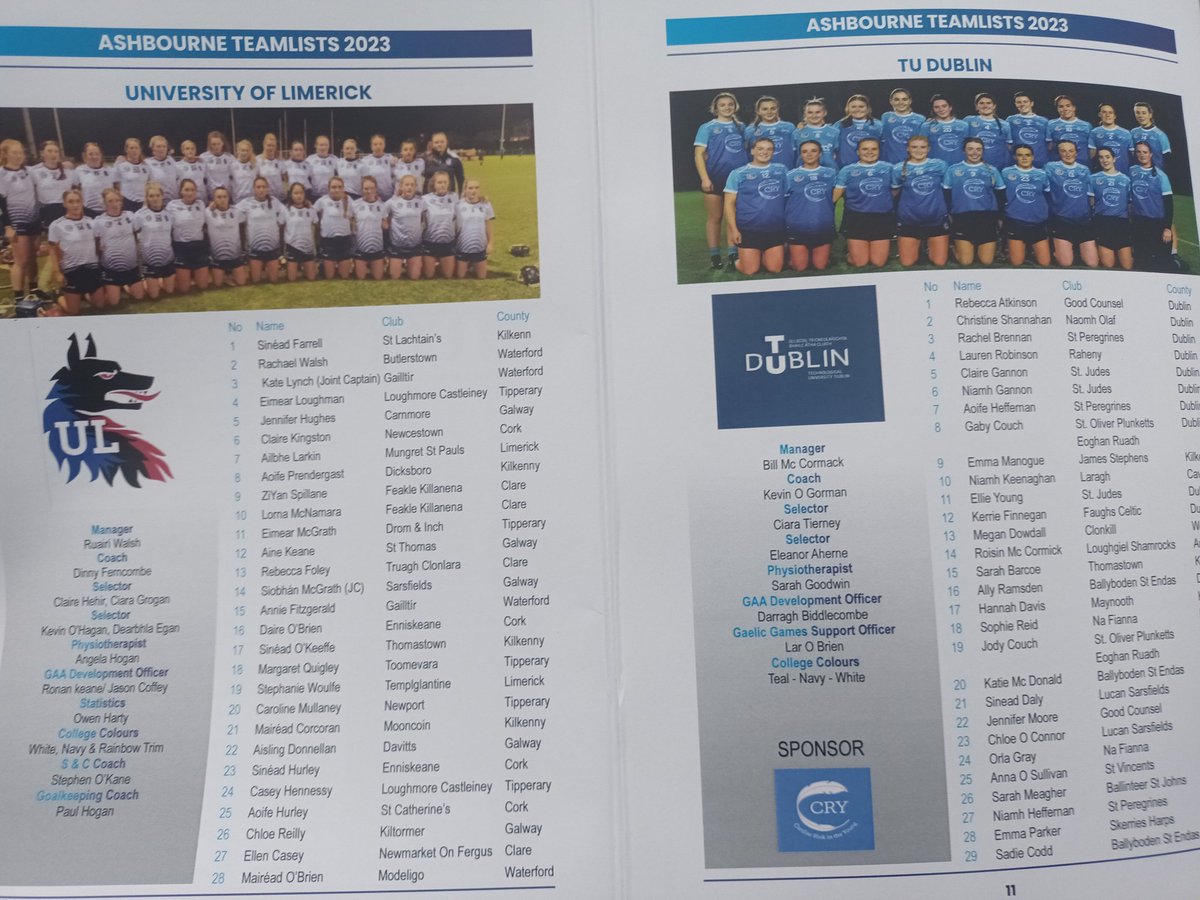 Ruairi Walsh (@squalchie) on Twitter photo Yesterday's Ashbourne weekend programme. As a management, we were hoping someone from <a href="/3rdLevelCamogie/">Electric Ireland Third Level Camogie</a> or <a href="/OfficialCamogie/">The Camogie Association</a> in UCD would explain to <a href="/ULCamogie2023/">ULAshbournePanel</a> our inclusion in the programme but expulsion from the competition? Yesterday's Ashbourne weekend programme. As a management, we were hoping someone from <a href="/3rdLevelCamogie/">Electric Ireland Third Level Camogie</a> or <a href="/OfficialCamogie/">The Camogie Association</a> in UCD would explain to <a href="/ULCamogie2023/">ULAshbournePanel</a> our inclusion in the programme but expulsion from the competition?