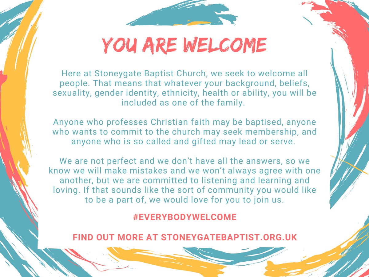 As part of our worship this morning, we will be marking #LGBTHistoryMonth and #RacialJusticeSunday, and continuing our series on the Letter to the Colossians. Join us at 10:30 in the building or listen online later.

#InclusiveChurch #EverybodyWelcome
