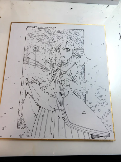 @takehana_w02 線画。久しぶりにグレーのカケアミが少し入ってます。 
