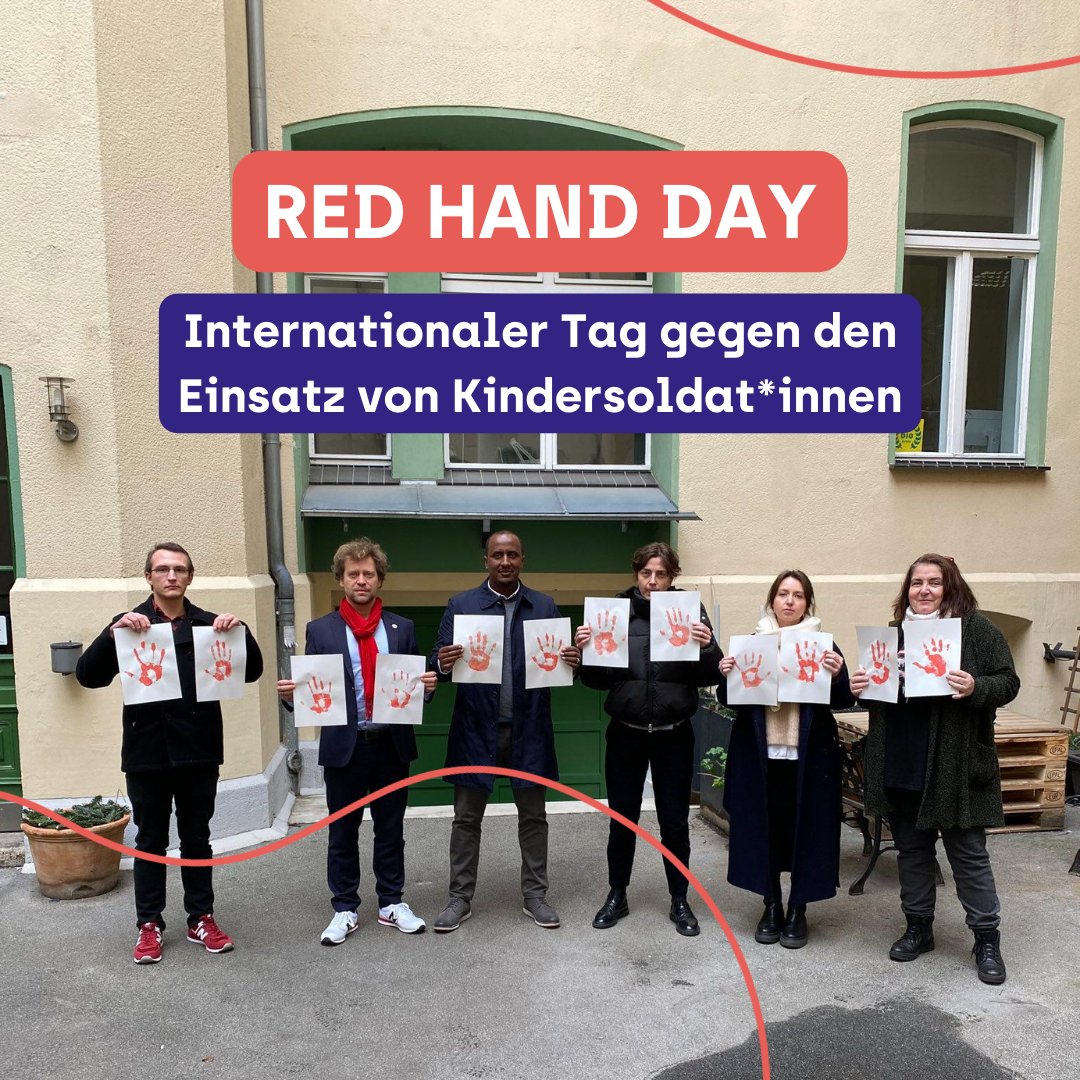 Kinder sind keine Soldaten! Kinder sind Kinder. Sie brauchen Frieden, Fürsorge, und einen Zugang zur Bildung. Kinder brauchen ihre Kindheit, denn sie sind unsere Zukunft. Heute machen wir auf das Schicksal von Kindersoldat*innen aufmerksam, denn sie haben keine Stimme.#RedHandDay