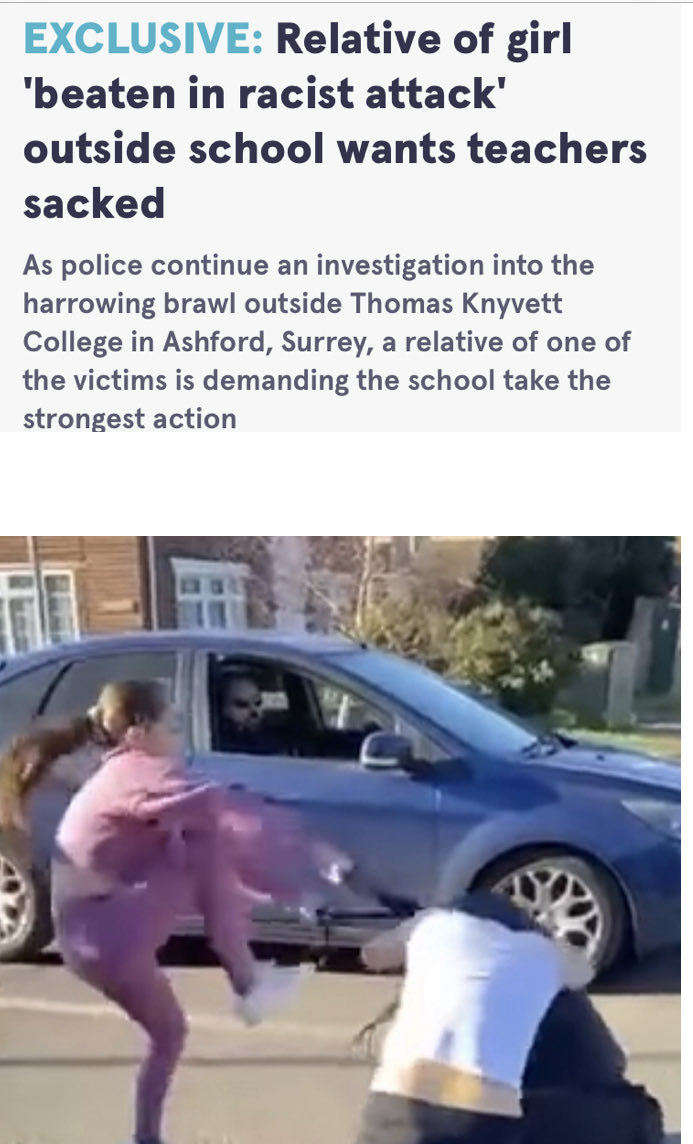 Our History: How can any human being sit and watch the evil of this historic white kick against a black girl being held on a street in front of a school? When you question the responsibility of our chattel slavery, remember the indifference to this kick by a man in dark glasses…